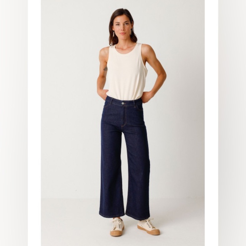 Women's Navy Wide-Leg Pants